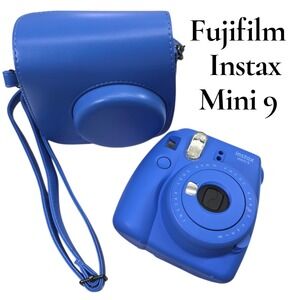 Fujifilm Instax Mini 9 Instant Camera Cobalt Blue with Xtech Carrying Case